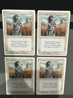 Swords To Plowshares X4 4th Edition Mtg Lot Heavy Play - Image 1