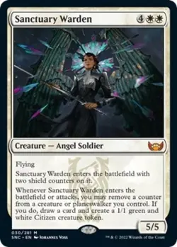 Sanctuary Warden -Foil Light Play MTG Streets of New Capenna - Image 2