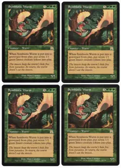 Symbiotic Wurm x4 4x2002 Onslaught PLAYSET Green Rare Creature MTG NM AZ3 - Image 1
