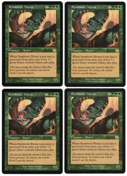 Symbiotic Wurm x4 4x2002 Onslaught PLAYSET Green Rare Creature MTG NM AZ3 - Image 2