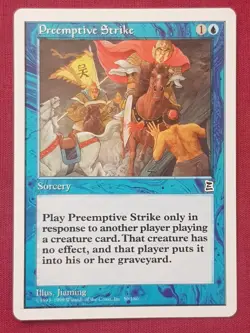 Magic The Gathering PORTAL THREE KINGDOMS PREEMPTIVE STRIKE blue card MTG - Image 1