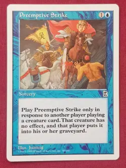 Magic The Gathering PORTAL THREE KINGDOMS PREEMPTIVE STRIKE blue card MTG - Image 3