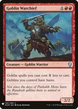 MTG Goblin Warchief, Mystery Booster, Lightly Played, English - Image 1