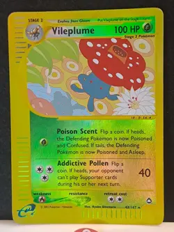 Pokemon TCG Vileplume Card 43/147 Aquapolis Reverse Holo MP - Image 2