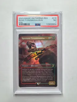MTG Ravenous Tyrannosaurus FOIL PSA 7 NM Jurassic Park Magic 2023 Card #018 - Image 1