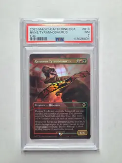 MTG Ravenous Tyrannosaurus FOIL PSA 7 NM Jurassic Park Magic 2023 Card #018 - Image 4