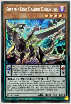 BLRR-EN063 Supreme King Dragon Darkwurm - Secret Rare 1st Ed Near Mint YuGiOh - Image 1