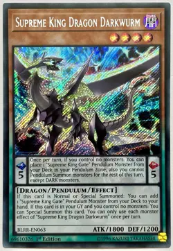 BLRR-EN063 Supreme King Dragon Darkwurm - Secret Rare 1st Ed Near Mint YuGiOh - Image 4