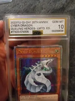 AGS 10 GEM-MT 2023 Cyber Dragon Yu-Gi-Oh TN23-EN005 Quarter Century Rare - Image 3