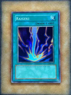 Yugioh Raigeki LOB-053 Super Rare Original Print "MAGIC CARD" LP - Image 1