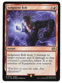 MTG Judgment Bolt Final Fantasy (FIN) Rare Magic Card #0559 Unplayed - Image 1