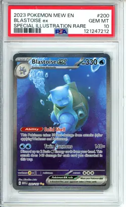 2023 Pokemon MEW EN Blastoise Ex 200 Special Illustration Rare SIR PSA 10 - Image 1