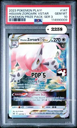 PSA 10, POP 5!! 2023 POKEMON PLAY! POKEMON PRIZE PACK #147 HISUIAN ZOROARK VSTAR - Image 3