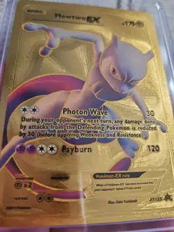 Mewtwo EX Gold Foil Fan Art Textured Collector Pokemon Card HP170 XY125 - Image 4