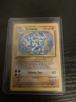 1st Edition Holo Machamp 1999 Base Pokemon Card 6/102 Non PSA Graded - Image 1