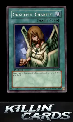 1st Edition Graceful Charity SDP-040 Super Rare Starter Deck: Pegasus YuGiOh Car - Image 1