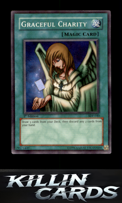 1st Edition Graceful Charity SDP-040 Super Rare Starter Deck: Pegasus YuGiOh Car - Image 3