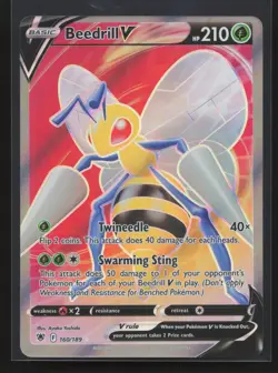 Beedrill V 160/189 Astral Radiance Full Art Rare Holo Pokemon TCG Card SWSH ENG - Image 1