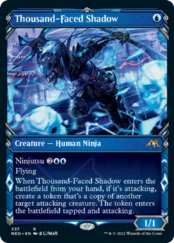 MTG Thousand-Faced Shadow - Foil - Showcase, NM-Mint, English Kamigawa: Neon Dyn - Image 1