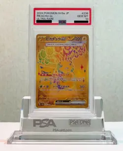 Pokemon Card Pikachu ex UR 236/187 Terastal Festival ex SV8a Japanese PSA 10 - Image 1