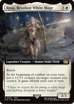 MTG FF NM Extended Art Rosa, Resolute White Mage - Image 1