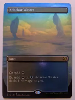 MTG English FOIL Magic Card NM BORDERLESS ADARKAR WASTES from Dominaria United - Image 1