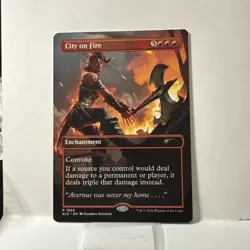 City On Fire Dungeons Dragons MTG Non Foil Secret Lair SLD NM - Image 1