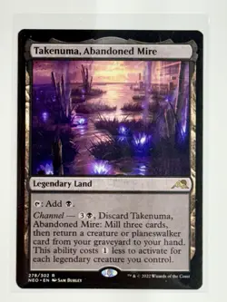 NM Foil Takenuma, Abandoned Mire, MTG, Kamigawa Neon Dynasty, Magic, 278 - Image 1