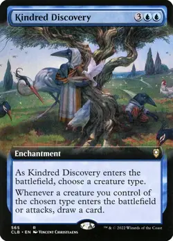 NM Extended Art Foil Kindred Discovery, MTG, Baldur's Gate, Magic, 565 - Image 2