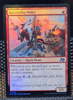 MTG, NM/MINT, Marauding Mako (FOIL), U, Aetherdrift, DFT,  0138 - Image 2