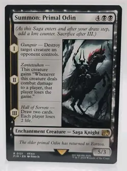 Summon: Primal Odin R #121 MTG Final Fantasy FIN EN FF14 FFXIV RARE - FREE SHIP - Image 1
