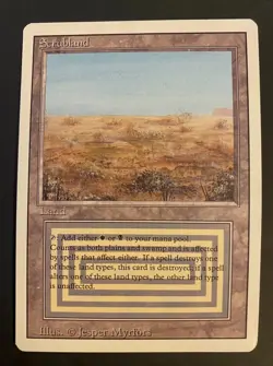 Scrubland MTG Revised Edition Played - Image 1