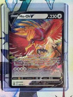 Ho-Oh V 140/195 Rare Holo Card Silver Tempest Pokemon TCG - Image 1