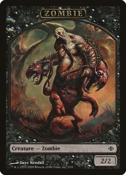 Zombie Token 10x - Black - Kendall Art - ALA Shards of Alara - MTG Magic NM - Image 2