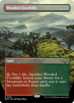 MTG Wooded Foothills (Borderless) MH3 Rare Normal #361 - Image 1