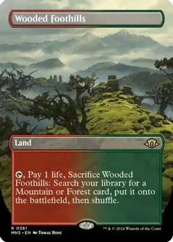 MTG Wooded Foothills (Borderless) MH3 Rare Normal #361 - Image 2