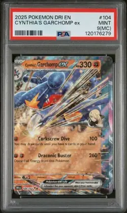 Miscut Cynthia's Garchomp EX 104/182 Pokemon Destined Rivals Double Rare Card - Image 1