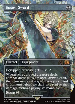Magic the Gathering Buster Sword Borderless, Final Fantasy Regular Card #351 - Image 1