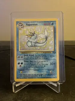 Vaporeon Pokemon Card TCG Holo Rare - Vintage WOTC Jungle Set 12/64 LP - Image 1