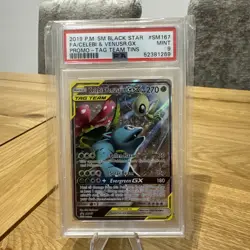 Celebi & Venusaur GX SM167 Full Art Black Star Promo Pokemon Card PSA 9 - Image 1