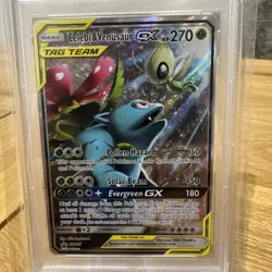 Celebi & Venusaur GX SM167 Full Art Black Star Promo Pokemon Card PSA 9 - Image 2