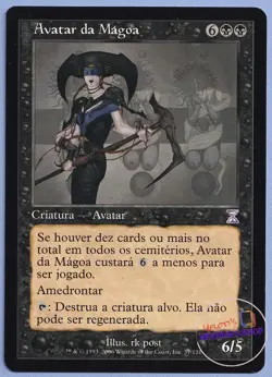 Avatar of Woe Portuguese Mtg MISPRINT Cost less with every card in graveyards - Image 1