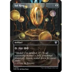 SOL RING (BORDERLESS) Commander Masters Magic MTG MINT CARD - Image 1