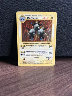 1999 Base Set Shadowless Magneton Holo 9/102 Rare WOTC PokÃ©mon Card TCG LP - Image 1