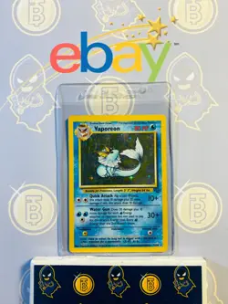 Vaporeon 12/64 HP/MP Played Jungle Set 1999 Pokemon Card Holo Rare Holofoil - Image 1