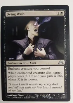 MTG Magic The Gathering Card Dying Wish Enchantment Aura Black Gatecrash 2013 - Image 1
