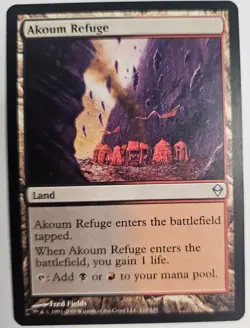 MTG Magic The Gathering Card Akoum Refuge Land Zendikar - Image 1