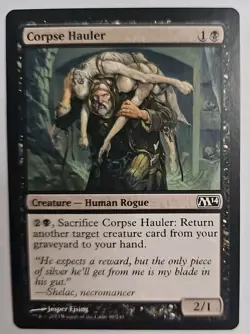 MTG Magic The Gathering Card Corpse Hauler Creature Human Rogue Black M14 - Image 1