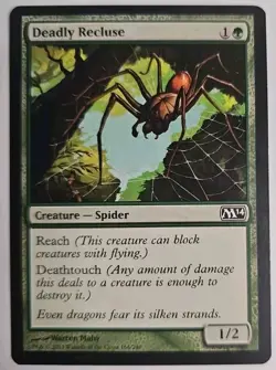 MTG Magic The Gathering Card Deadly Recluse Creature Spider Green M14 - Image 1