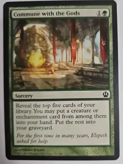 MTG Magic The Gathering Card Commune with the Gods Sorcery Green Theros 2013 - Image 1